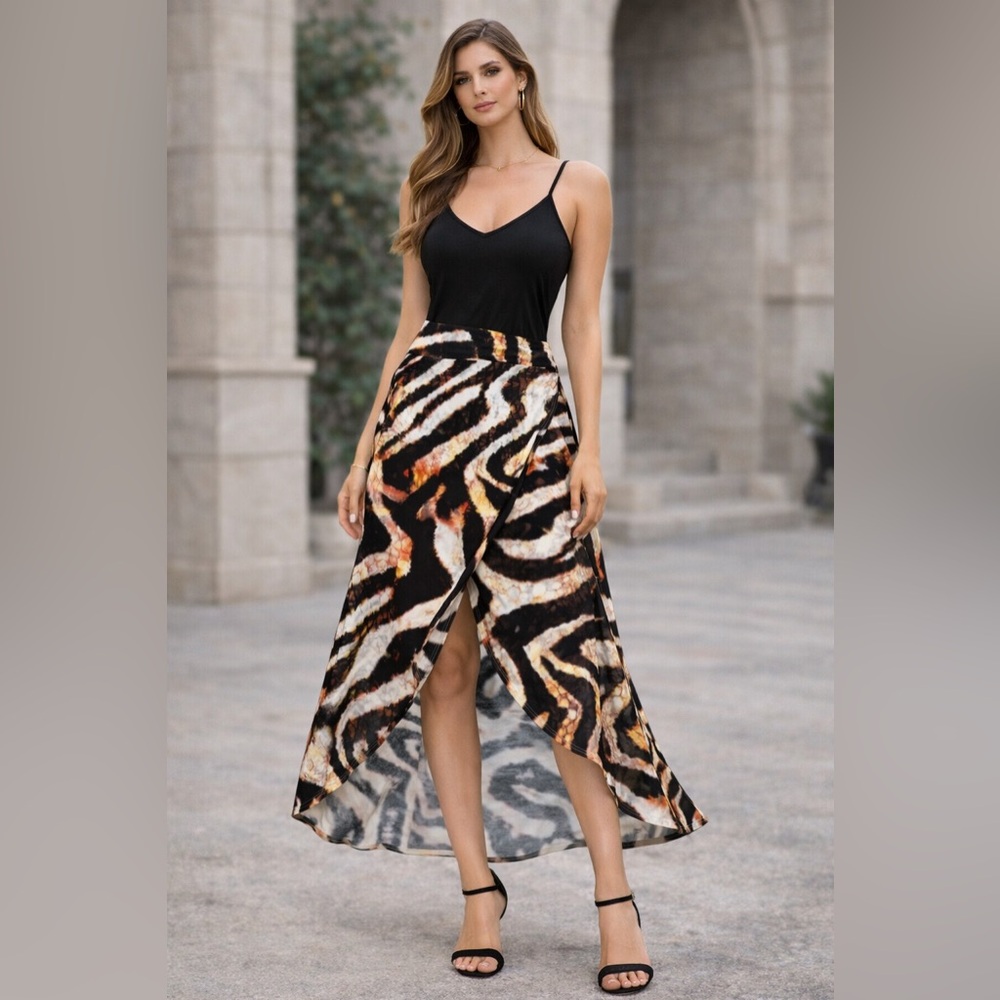 V Cristina zebra print skirt